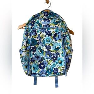 NWOT Vera Bradley Campus Backpack Blueberry Blooms Laptop Sleeve School College